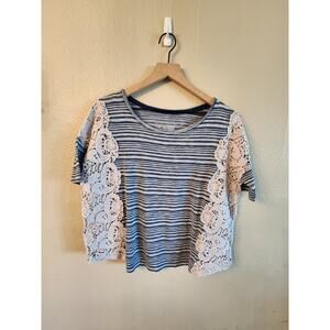 We The Free Women's Striped Top SZ Small Crochet